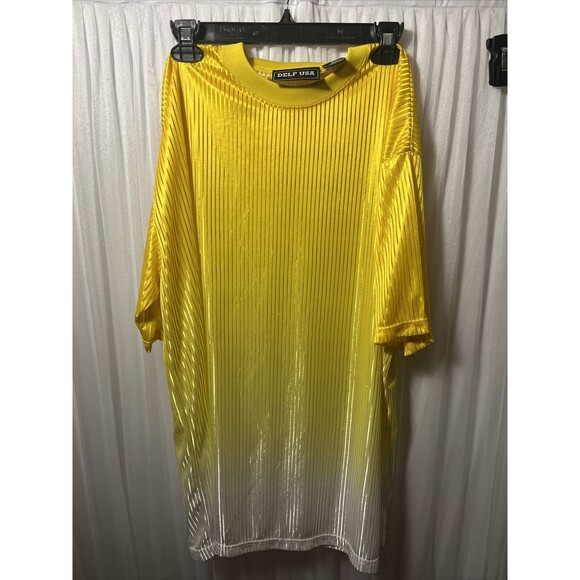 Delf USA Other - Delf USA Mens Size Large Abstract Hip Hop Pullover Shirt Litewieght Yellow/White
